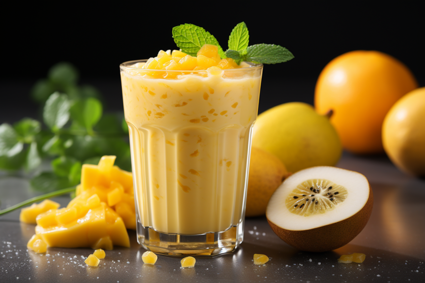 Homemade Apple Mango Passionfruit Smoothie
